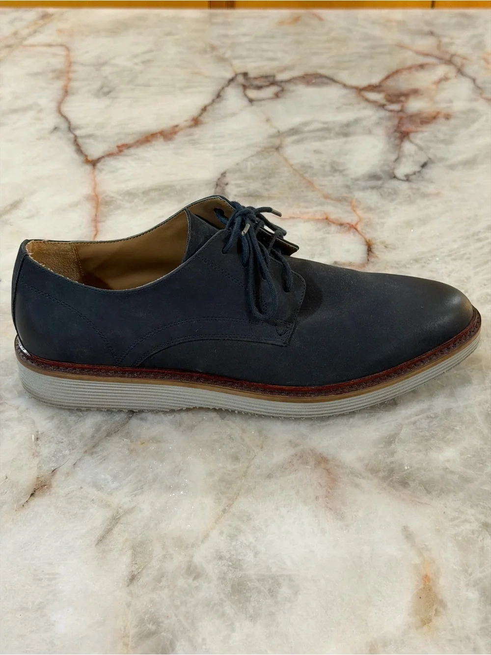 Vince Camuto Men’s Navy Nubuck Leather Derby Oxford Shoes Size 11.5M Casual